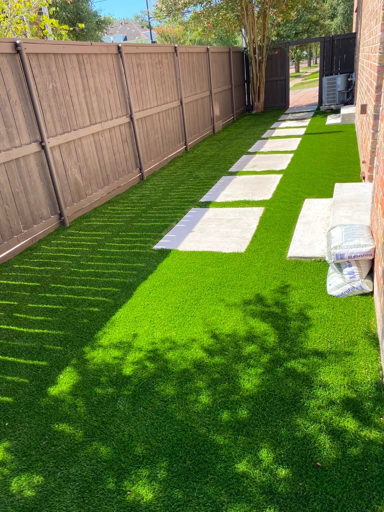 Residential artificial turf project in Houston
